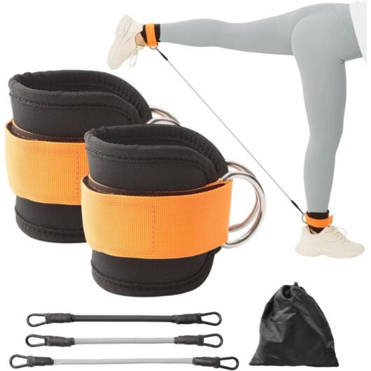 Resistance Bands with Ankle Straps Glute Leg Workout Equipment Bands Booty Exercise for Women Ankle Weights Bands with Carry Bag Home Gym Fitness