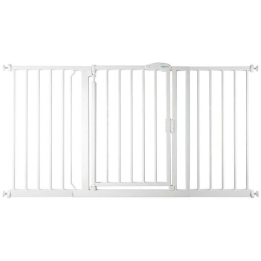Safetots - Pressure Fit Self Closing Stair Gate, 147cm - 154cm, White, Auto Closing Baby Gate, Safety Barrier