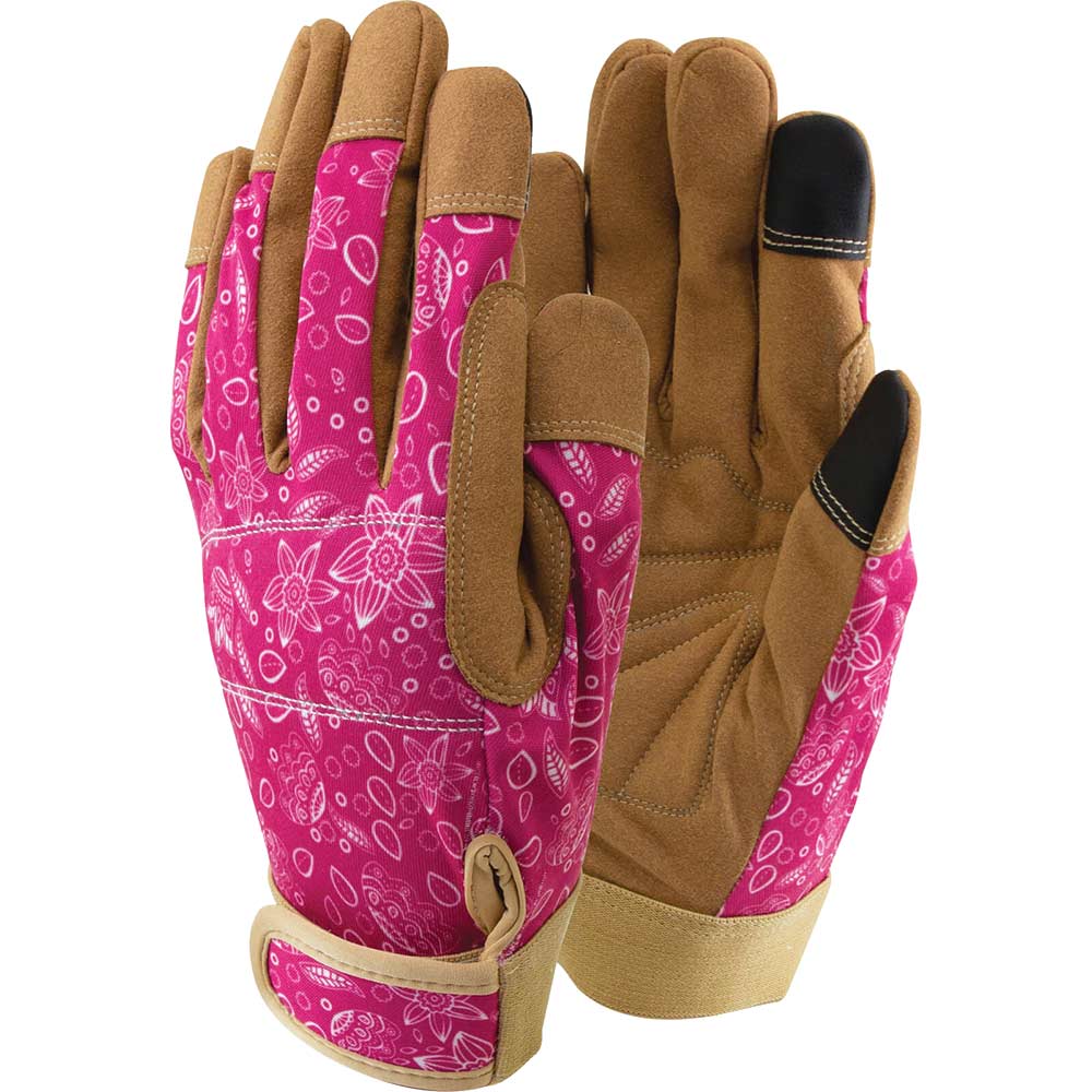 Town and Country Lux Fit Synthetic Leather Garden Gloves Pink S