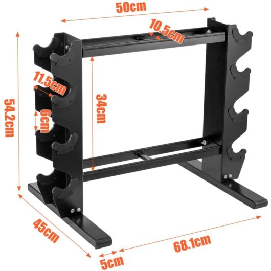 Trintion Heavy Duty Dumbbell Rack Multi-Tier Weight Rack Compact Dumbbell Rack for Dumbbell and Kettlebell Storage Compact Gym Equipment Organizer