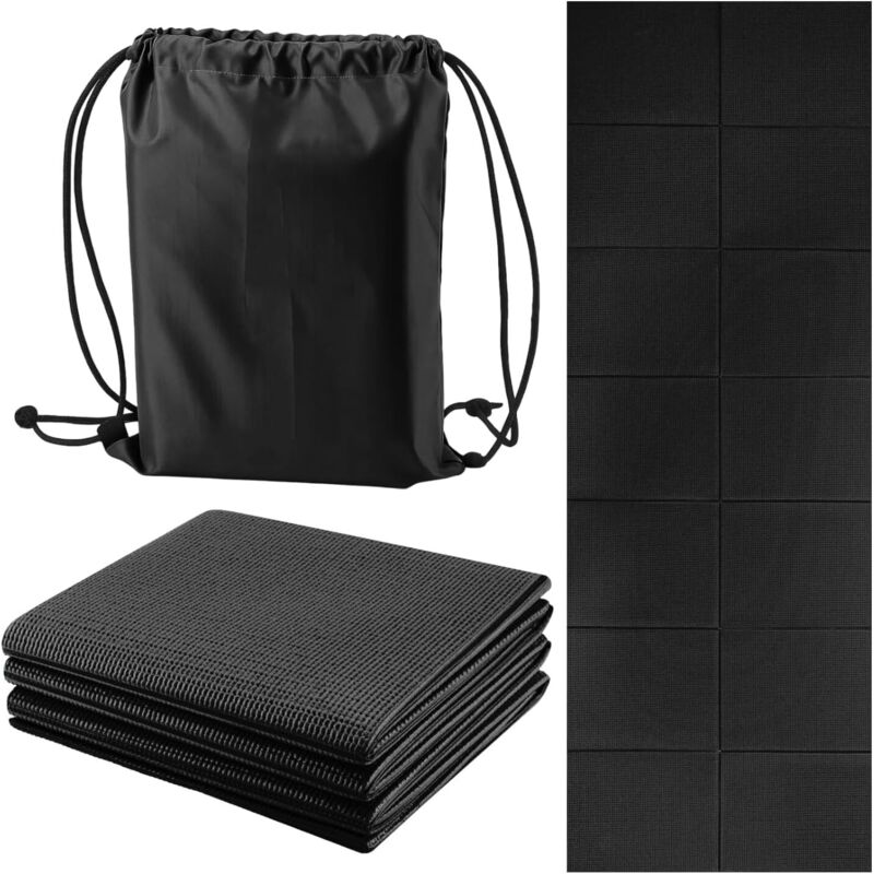 Trintion Travel Yoga Mat Foldable Yoga Mat Non-Slip 5mm Thick Portable Gym Mat Portable Exercise Mat for Travel Gym Pilates & Fitness Training for