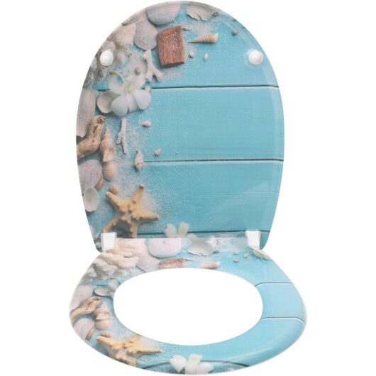 WOLTU Toilet Seats Soft Close Easy Cleaning Loo Seat with Adjustable Hinges Sand