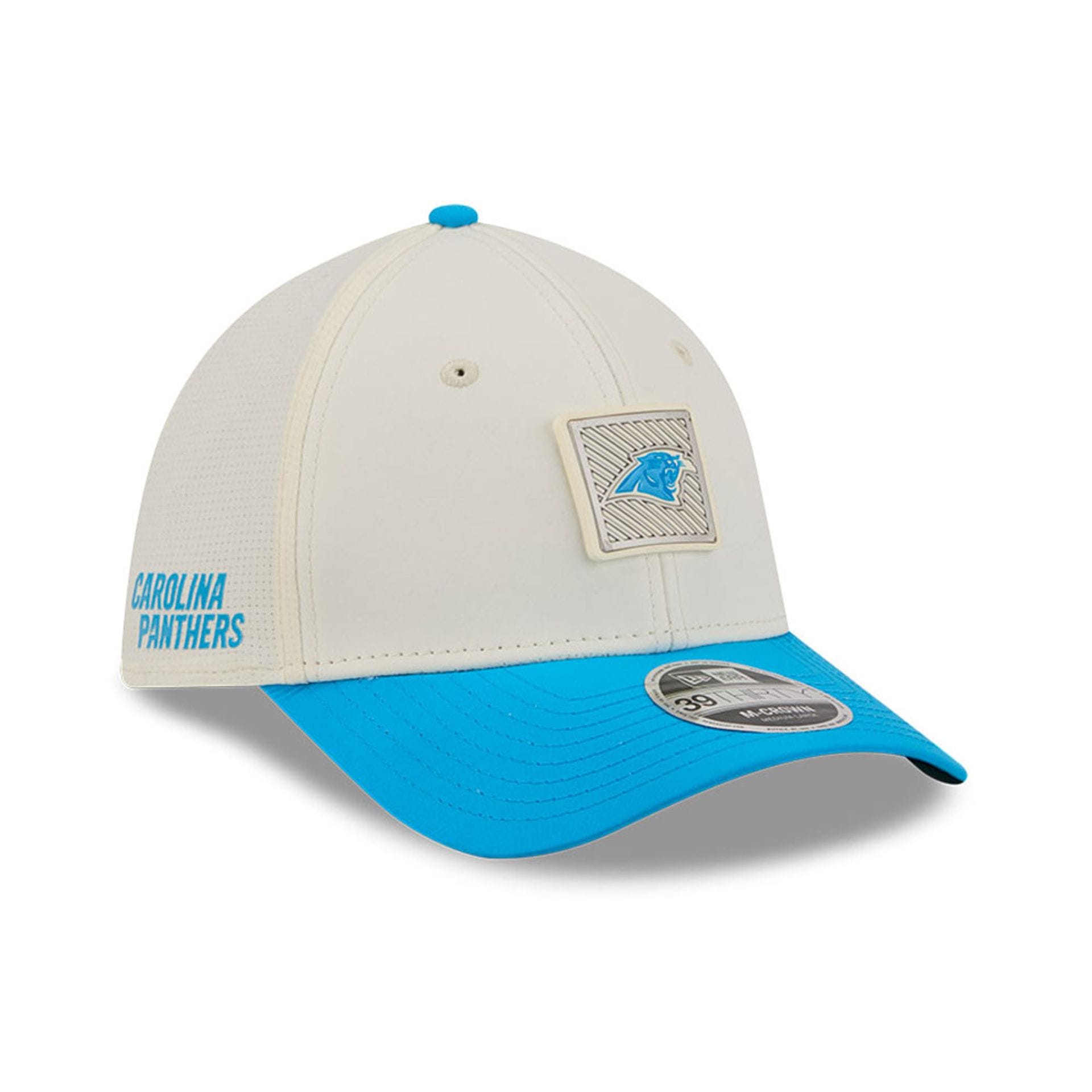 Carolina Panthers NFL Training 2026 White 39THIRTY M-Crown Stretch Fit Cap New Era Cap adult unisex