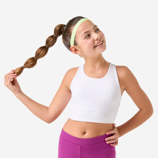 Girls Opaque Open Back Sports Bra - White